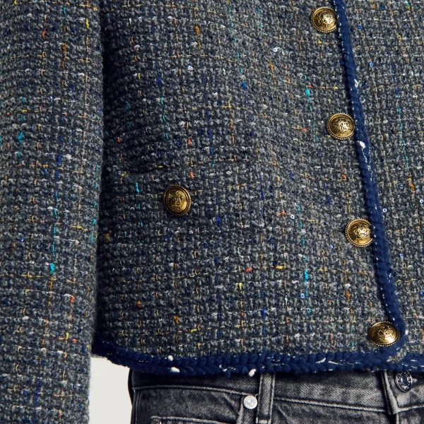 Clearance Veste Courte En Tweed Femme Blousons & Vestes