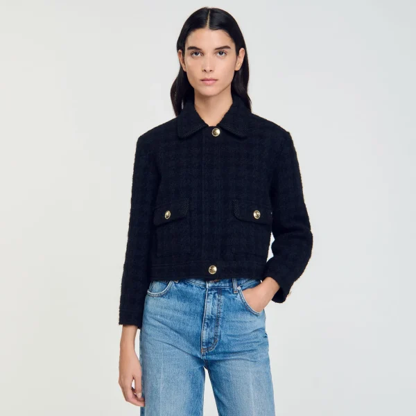 Sale Veste Courte En Tweed Femme Blousons & Vestes