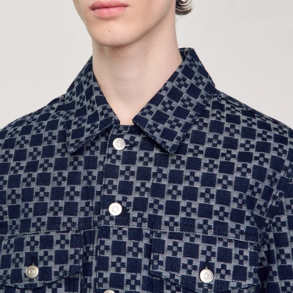 Sale Veste En Denim Square Cross Homme Manteaux & Blousons